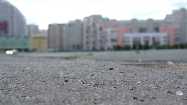 Unidad de coche en la ciudad - vista de cerca — Vídeos de Stock