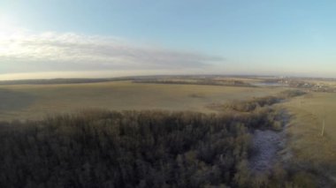 Alanları ve orman Güz. Üstten Görünüm