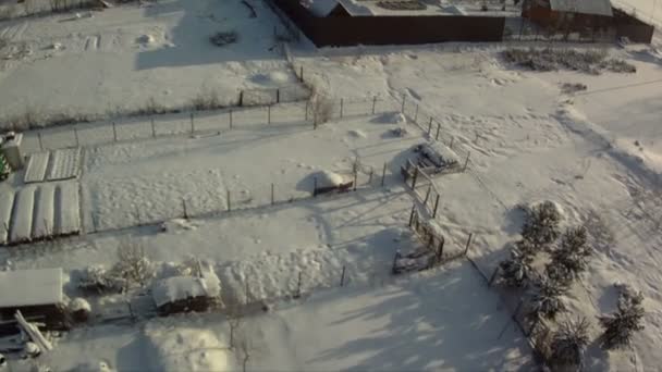 Vue d'en haut de la campagne en hiver — Video