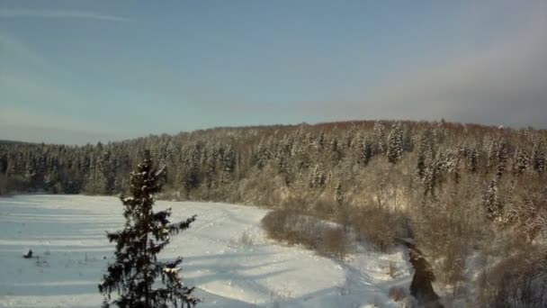Vue d'en haut du paysage hivernal 