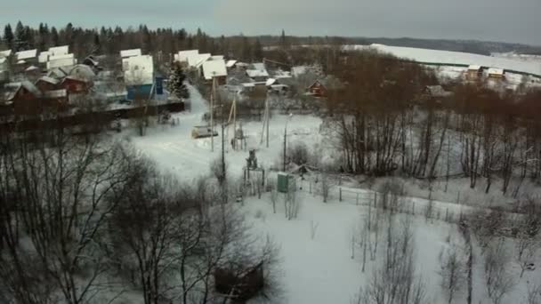 Vista superior da cidade de snowbound — Vídeo de Stock