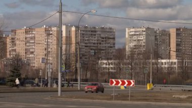 Moskova 'da küçük yol trafiği.