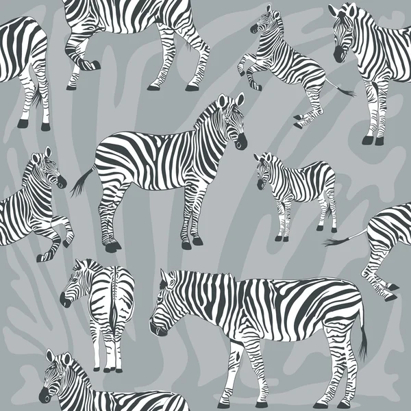 Naadloze patroon met wild zebra — Stockvector