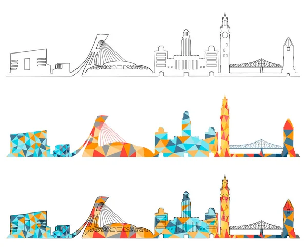 Montreal skyline design set — Stock Vector