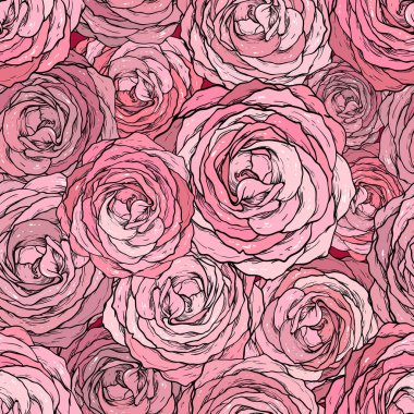 Pembe güllerle kusursuz desen.