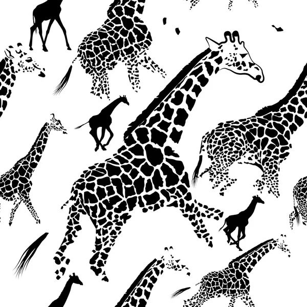 Шкуры жирафа с бесшовным фоном — стоковый вектор