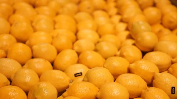 Lemons in the stores — Stock Video