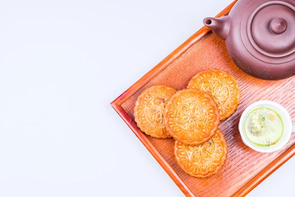 Chinese traditional festival of the Mid Autumn Festival moon cakes and tea