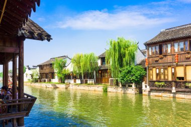 Wuzhen, Shanghai, Çin yakın ünlü su Köyü