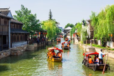 Wuzhen, Shanghai, Çin yakın ünlü su Köyü