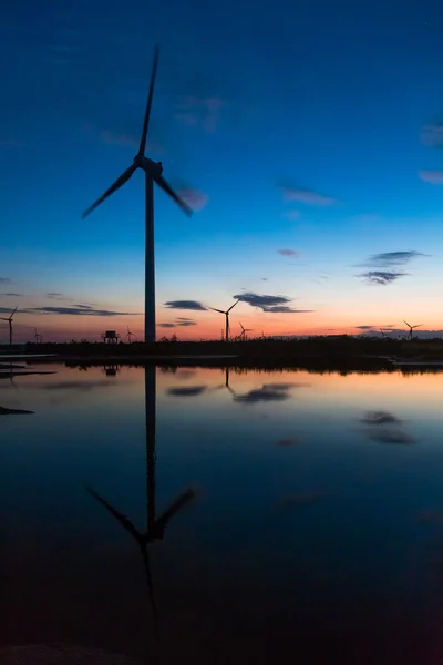 Wind generators turbines in the sea — Stock Photo, Image