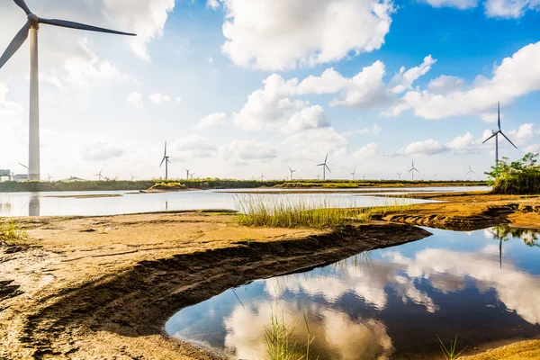 Wind generators turbines in the sea — Stock Photo, Image