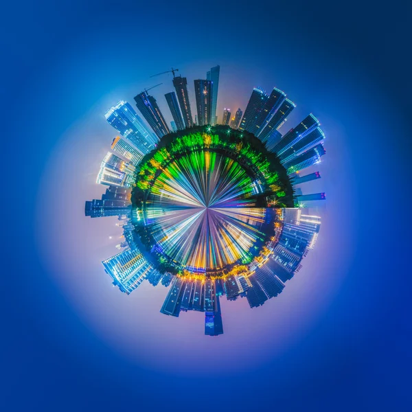 Überbevölkerten städtischen Planeten mit städtischen Gebäuden bedeckt — Stockfoto