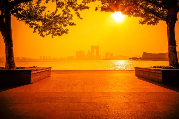Suzhou Jinji Lake praça de lazer público e construção da cidade — Fotografia de Stock