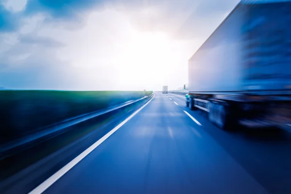 Container truck on the highway. — Stock Photo, Image