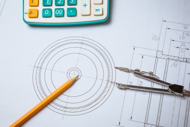 Mimari planlar, planlar ve çalışma tablosu üzerine çizim araçları