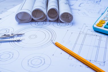 Mimari planlar, planlar ve çalışma tablosu üzerine çizim araçları