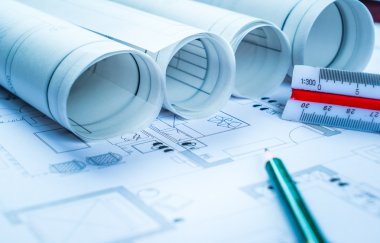 Mimari planlar, planlar ve çalışma tablosu üzerine çizim araçları
