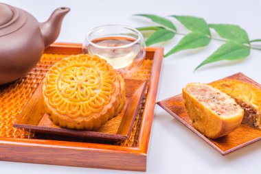 Ay çöreği ve çay, Çin güz festivali ortası yemekleri..