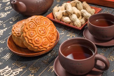 Çin sonbahar ortası festivali için ay çöreği.