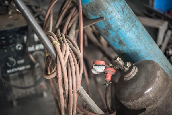 Válvula del tanque de gas de cerca — Foto de Stock