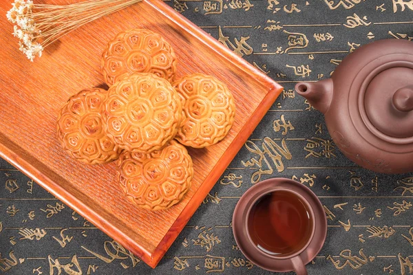 Pasteles de luna para el festival chino de mediados de otoño — Foto de Stock