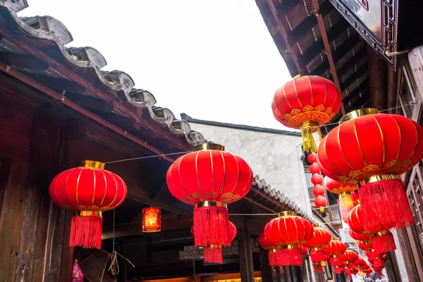 Festival Çin kırmızı fener süslemeleri