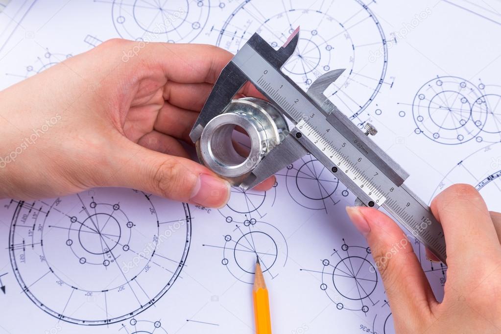 tools and mechanisms detail on the background of technical drawings