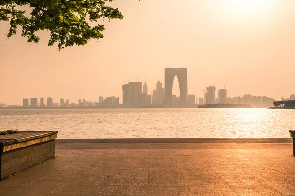 A cena do Lago Jinji em Suzhou, na China . — Fotografia de Stock