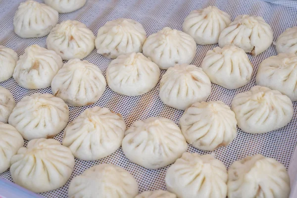 Na parze har gow Dim sum kluska — Zdjęcie stockowe