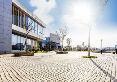 Skyline ve şehir planına sahip modern kare