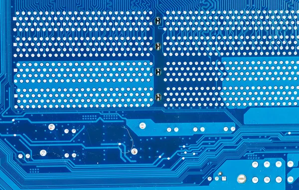 Blå kredsløb baggrund af computerens bundkort - Stock-foto
