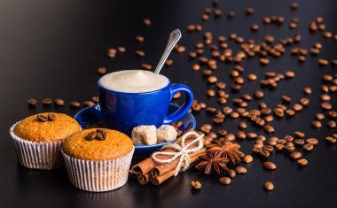 kahve çekirdekleri ile kahve Kupası arka plan