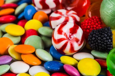 Renkli şekerler closeup doku olarak