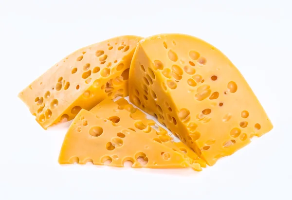 Bir parça peynir izole. — Stok fotoğraf