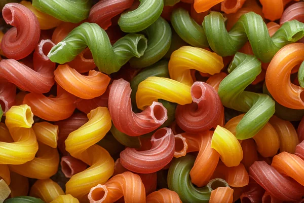 Colorful Italian Pasta Background Various Colors Pasta Durum Wheat Noodles — Stock Photo, Image