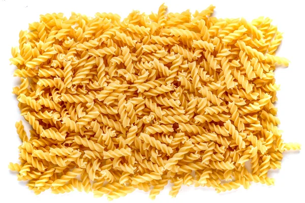 Suchy Makaron Fusilli Fusilli Mają Spiralny Kształt Żółty Kolor Makaron — Zdjęcie stockowe