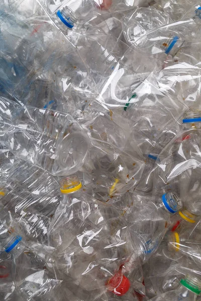 Plastikowe Butelki Recykling Aby Zachować Koncepcję Środowiska Tło Wielu Zużytych — Zdjęcie stockowe