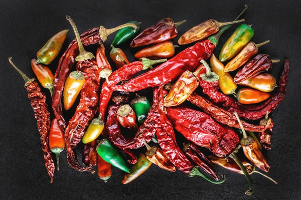 Pimienta Picante Una Mezcla Colorida Los Chiles Más Frescos Picantes — Foto de Stock