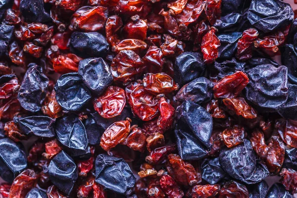 Dried Barberry Berries Mixture Different Spices Close Textures Colorful Spices — Stock Photo, Image
