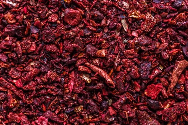 Dried Dehydrated Tomato Mixture Different Spices Close Textures Colorful Spices — Stock Photo, Image