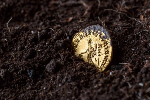 Treasure Roman Gold Silver Coins Trajan Decius 249 251 Aureus — Stock Photo, Image