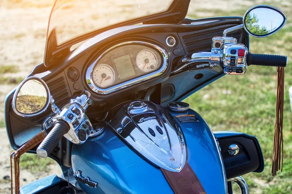 Rushmoor April 2020 Nahaufnahme Von Klassischem Indian Nahaufnahme Eines Motorradmotors — Stockfoto