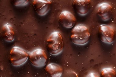 Fındıklı çikolata arkaplanı. Tatlı yemek fotokonsepti. Lezzetli tatlı. Popüler tatlılar.