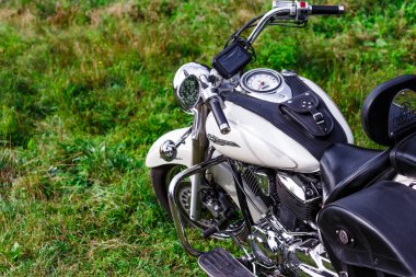 KANIV, UKRAINE - 5 Haziran 2021: güzel Yamaha bisikleti. Uluslararası Motosiklet Festivali 