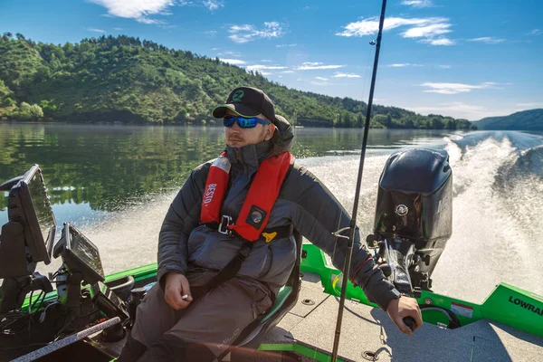 Ukraine Dniester June 2021 Dniester Grand Canyon Two Fisherman Boat — Stock Photo, Image