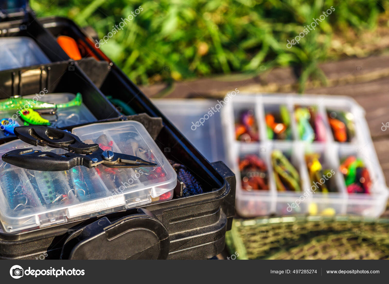 Large Fisherman's Tackle Box Fully Stocked Lures Gear Fishing