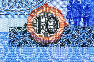 Ürdün 10 Dinarı 2018 Banknotları. Majesteleri Kral Talal bin Abdullah.Birinci PARLIAMENistik.Bonistik.Dünya para koleksiyonu. Tasarım amaçlı banknot..