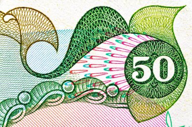 İran 50 Rials 1974 Mohammad Rıza Şah Pahlavi.Ters tarafta Pers Kralı Büyük Cyrus 'un Anıtmezarı var. Pasargada' da. Bonistic.Tasarım amaçlı.. 