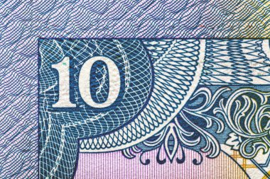 Yemen 10 Rials 1990.ReMarib Barajı, Dhana Vadisi 'nde, Büyük Marib Barajı' nın harabeleri, Arap kahvesi fundalığı.. 